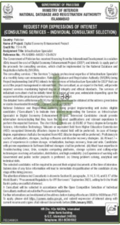 Advertisement by NADRA Consultant Jobs 2025