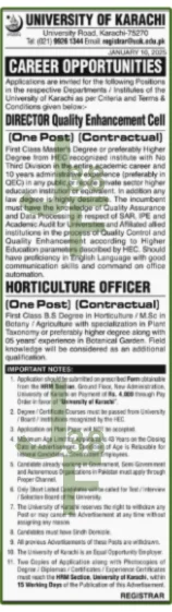 UOK Jobs Advertisement 2025