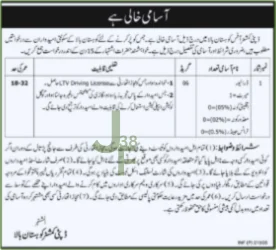 Advertisement for Deputy Commissioner Driver Job 2025