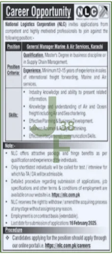 Advertisement for NLC Jobs 2025